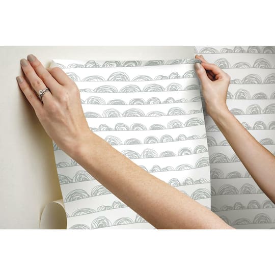 RoomMates Doodle Scallop Peel & Stick Wallpaper